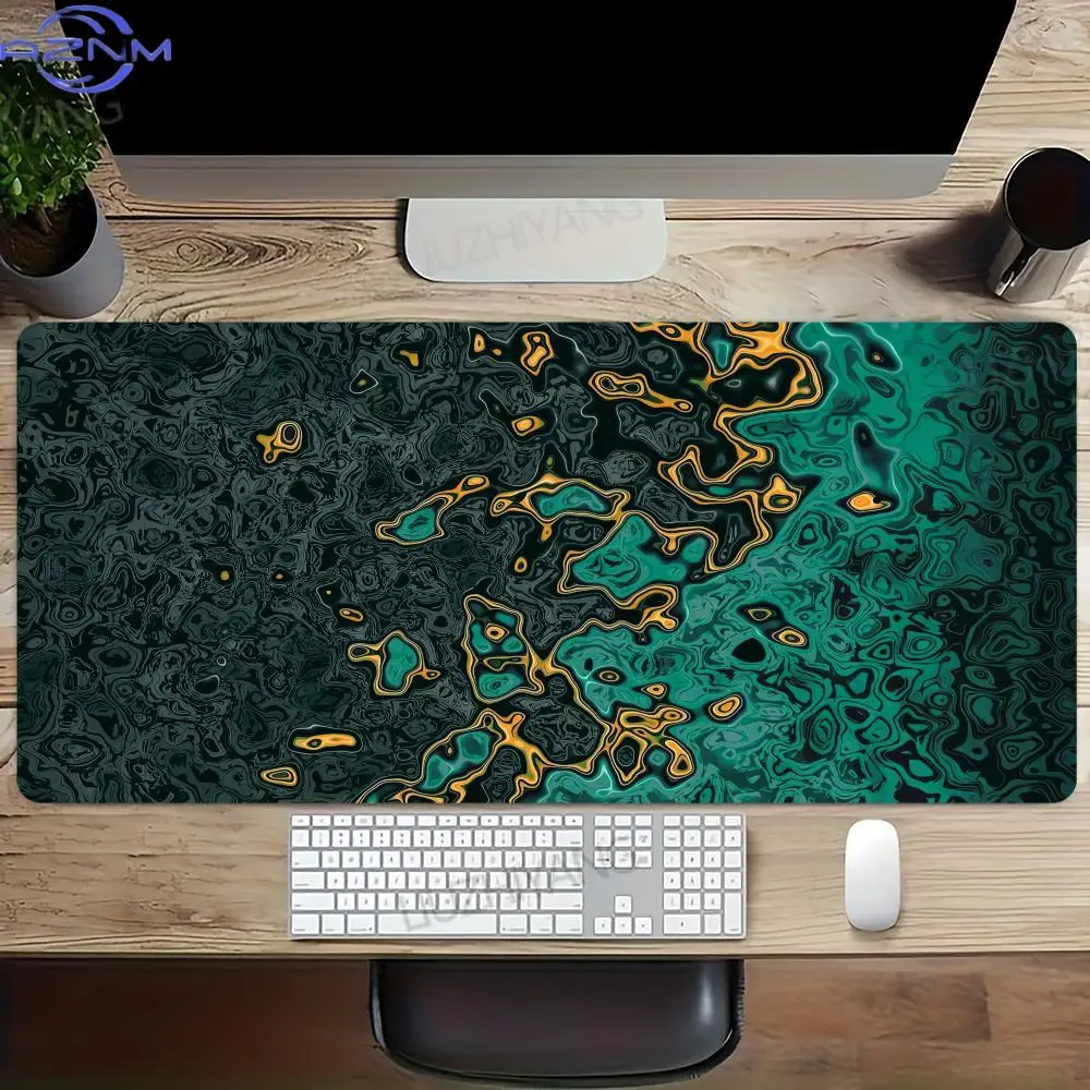 Black Waves Large Gaming Mouse Pad Computer Keyboard Desk Pad XXL with Rubber Non-Slip Stitched Edge for Friends Boyfriend