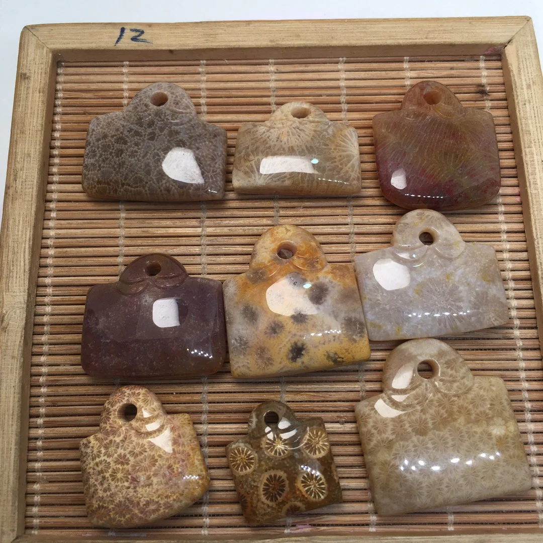 Wholesale 5Pcs/Pack Mixed Size High Quality Natural Coral Jasper Beads Pendant 10-30mm,Chrysanthemum Jade Gemstone Necklace DIY