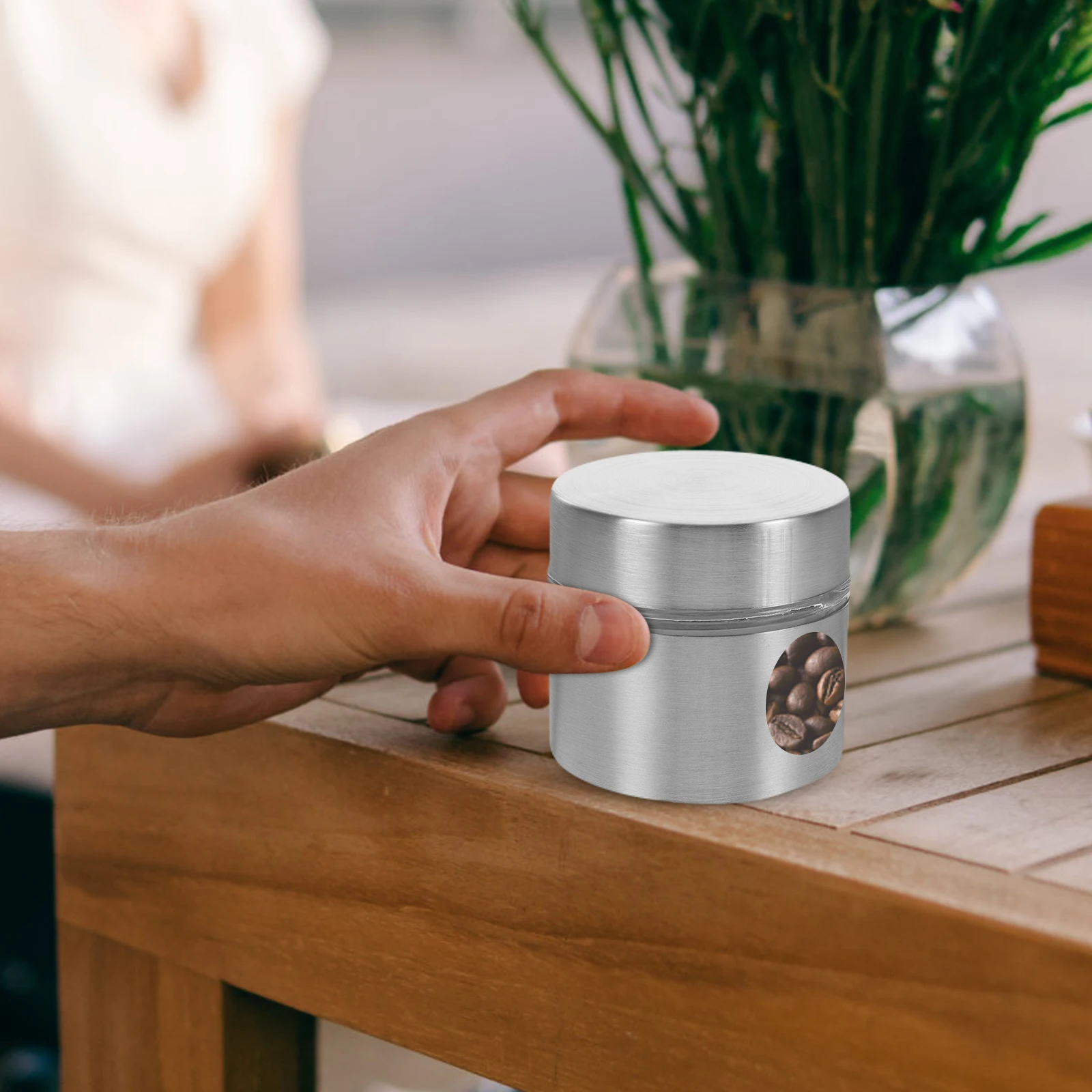 

Portable Tea Canister Stainless Steel Glass Sealed Jar for Candy Coffee Household Kitchen Storage Accessories