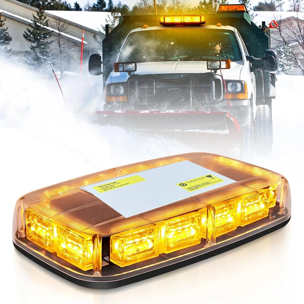 48 LED Rotating Flash Beacon Car Strobe Warning Light Car Roof Top Emergency Signal Lamps Car Flashing Lights Amber White