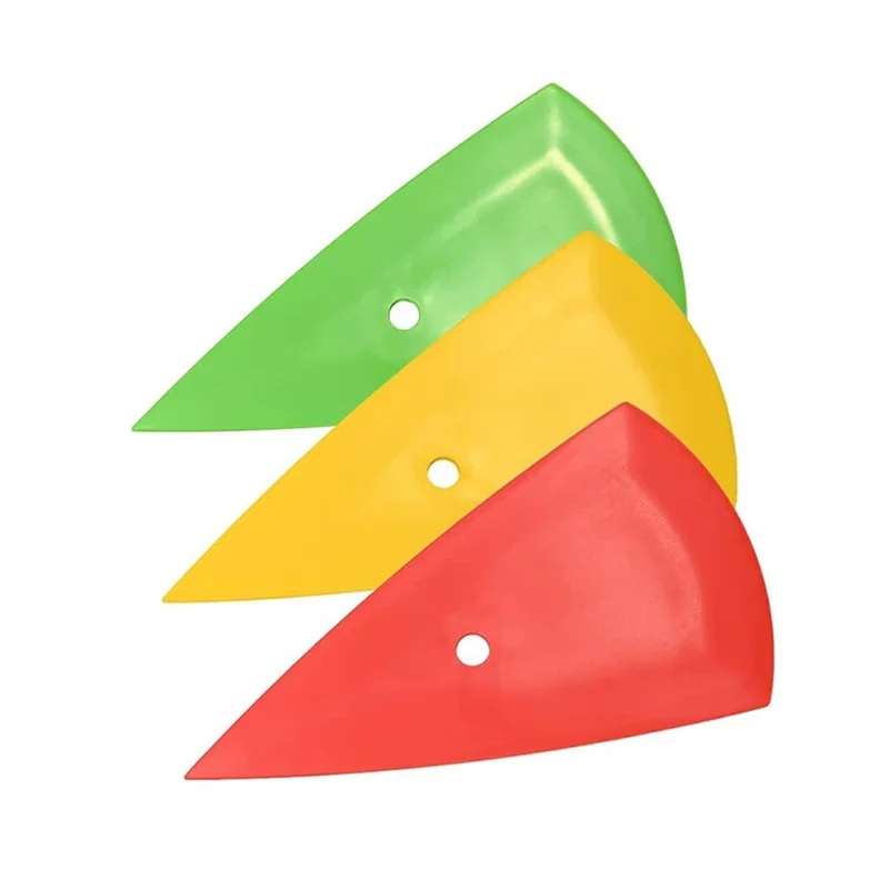 3 Piece Set Car Film Application Tools Soft Hard Triangle Scrapers Plastic Auto Body Work Tools Multi-Color Detailing Spatulas