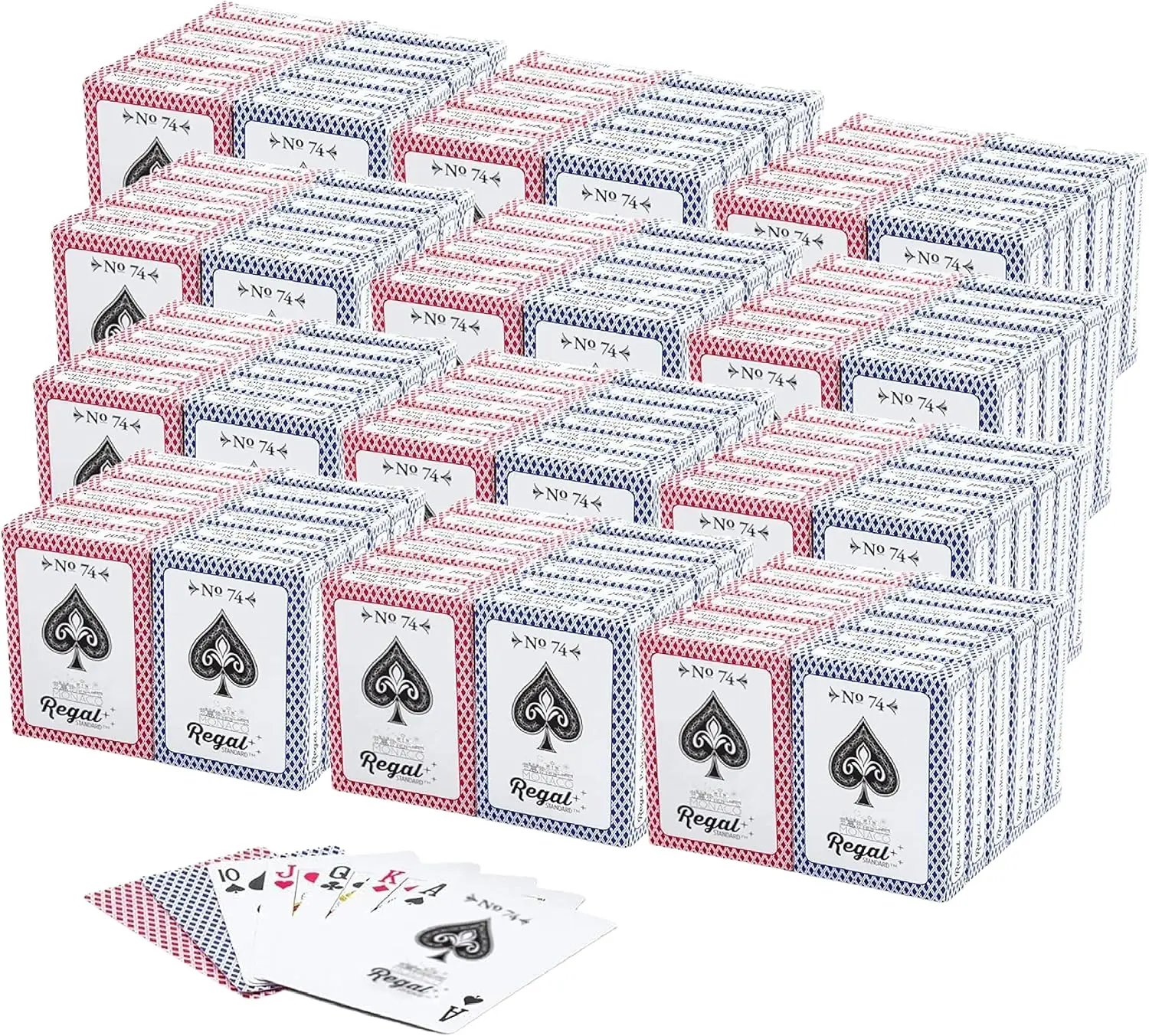 

Games - Bulk Playing Cards Set for Adults & Professionals - 72 Red & 72 Blue Standard, Large Print Deck Of Cards - Blackja