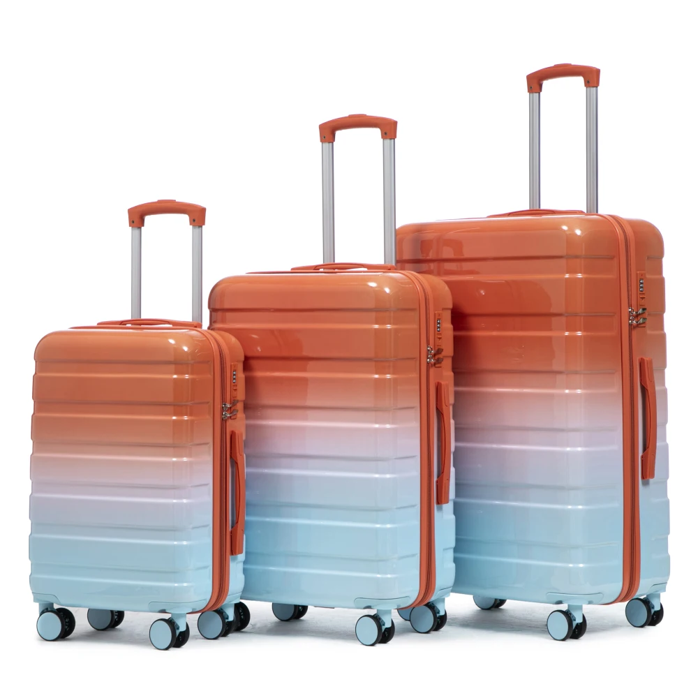 

2-Piece 14/20" PC Hardshell Luggage Set Gradient Color Lightweight with Spinner Wheels & Combination Lock