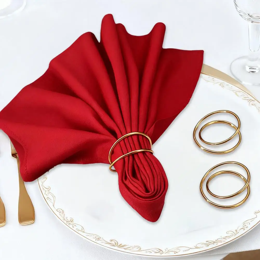 Fine Tableware Accessories 6/12pcs Golden Napkin Rings Set Alloy Spiral Napkin Holders Elegant Buckles for Family Dinner Wedding