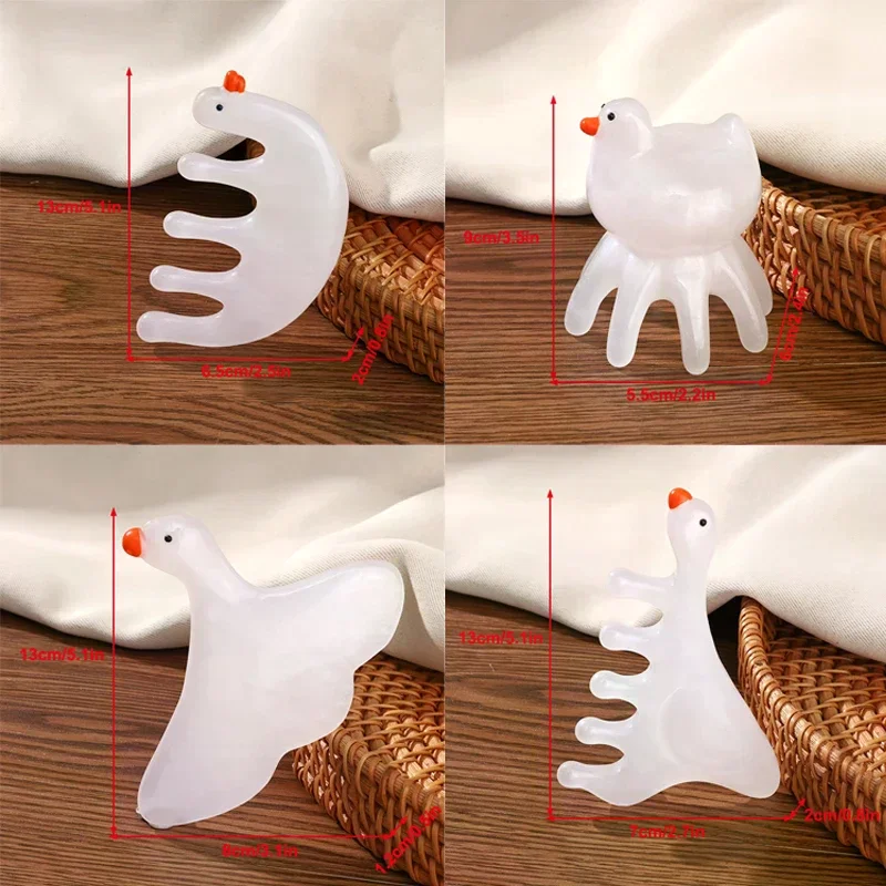 أوزة شكل الجسم ميريديان تدليك مشط الراتنج خمسة واسعة الأسنان مشط الوخز بالإبر مساعدة الدورة الدموية مكافحة ساكنة الشعر السلس #6