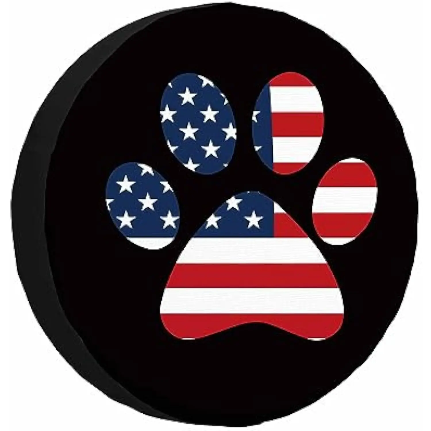 

American Flag Paw Print Spare Tire Cover USA Patriotic Dog Wheel Protector for RV Trailer Camper