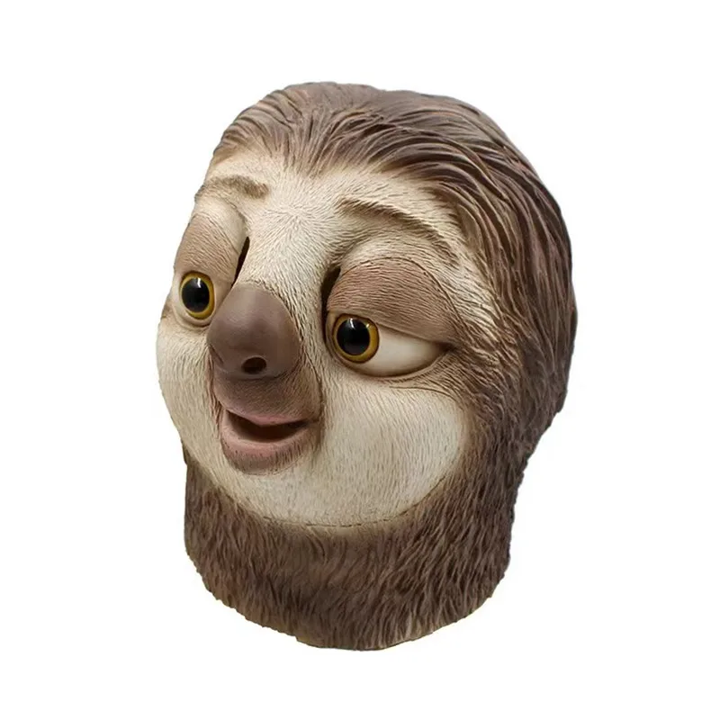 Sloth Mask Latex Animal Head Mask Halloween Costume Party