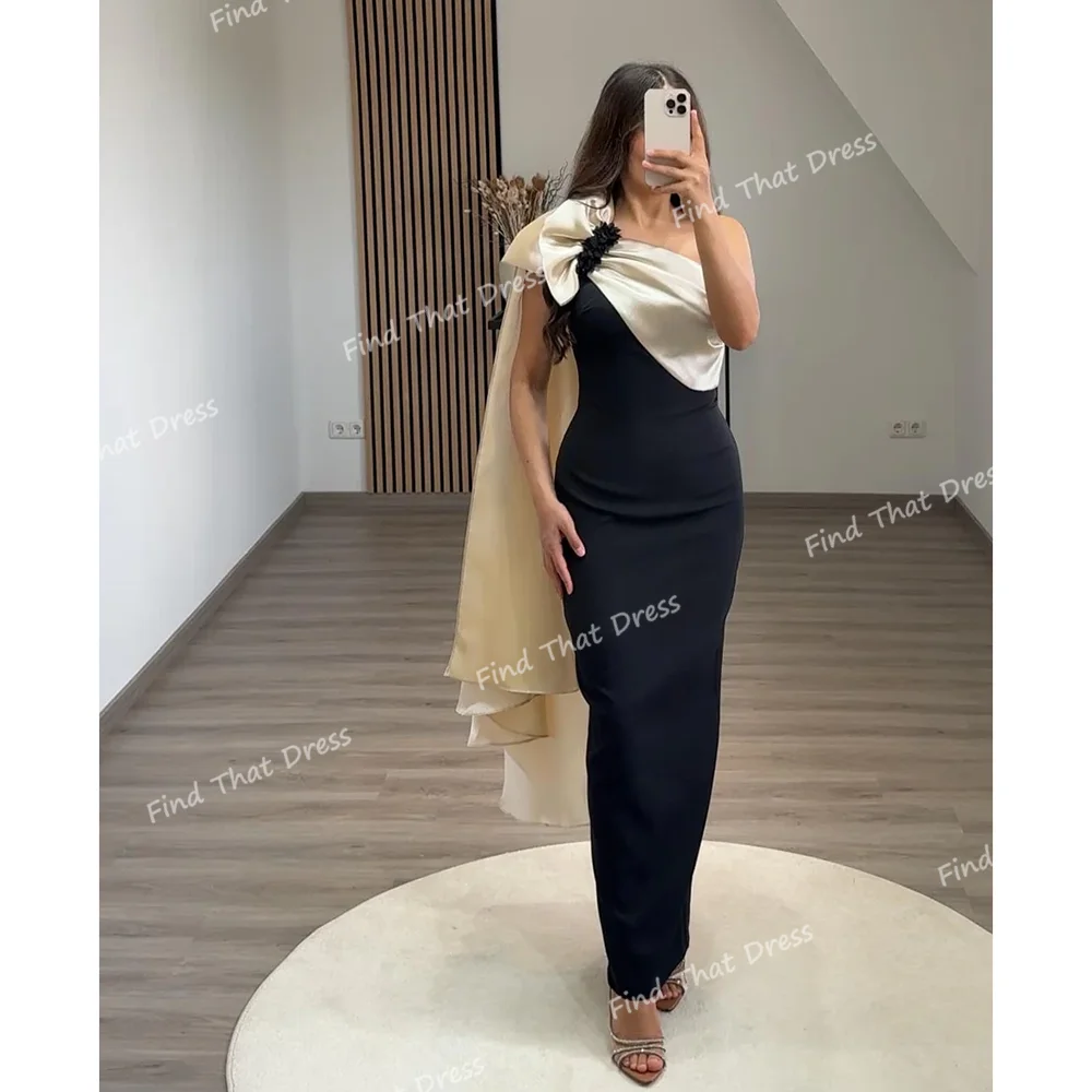 

Custom Made High Quality One Shoulder Pleated Sheath Evening Dress Backless Ankle Length Party Dress Beaded فساتين سهر