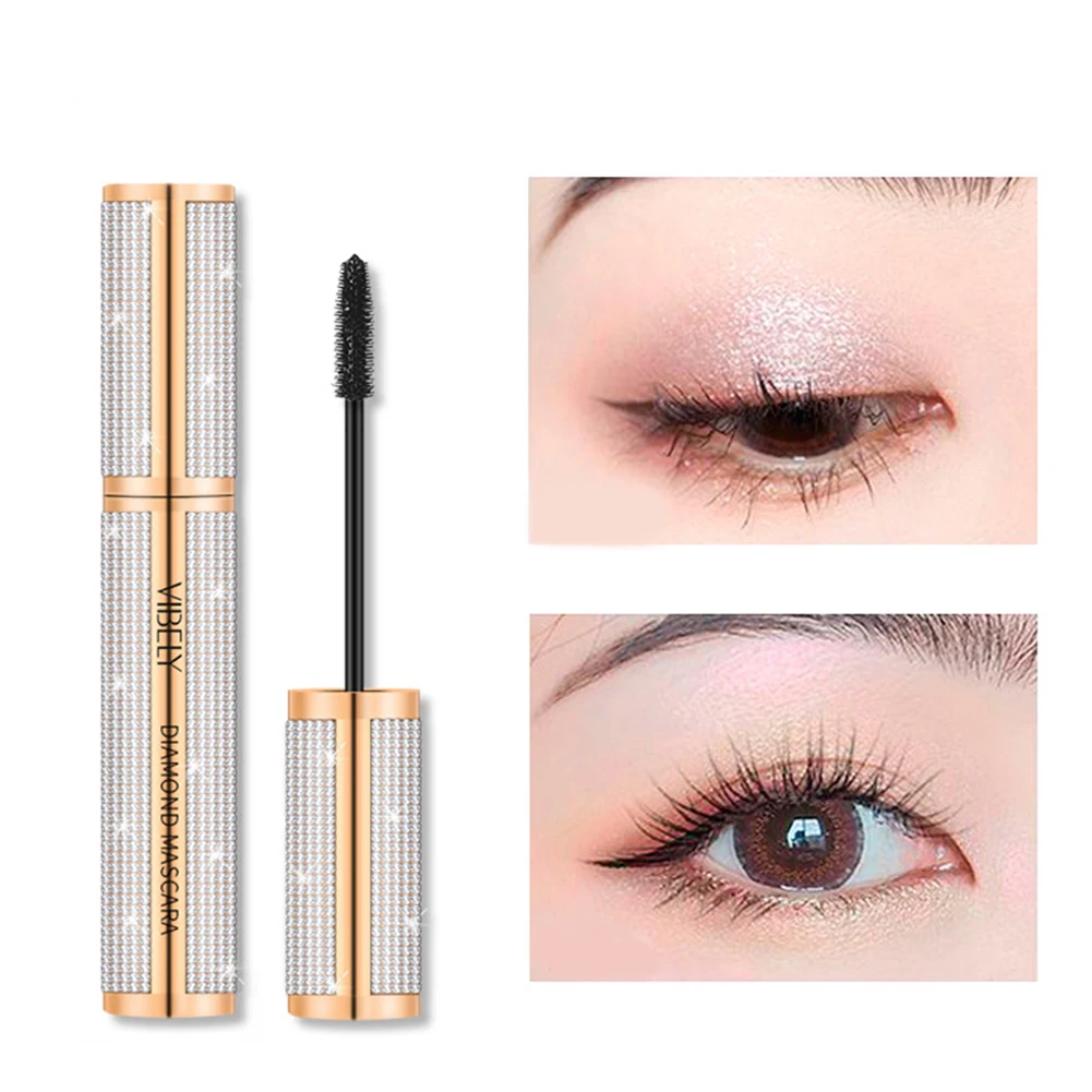 Women Diamond Mascara Waterproof Long Curling Extension Eyelashes Micro Eye Makeup Cosmetics