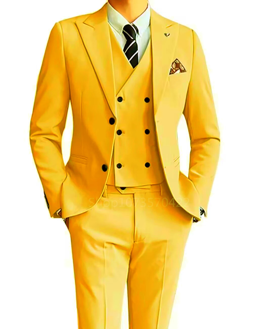 

Solid Men Wedding Suits Slim Fit Peak Lapel Jacket Vest Pant Designs Top Quality 3 Pieces Suit Best Formal Man Groom Wear Suit