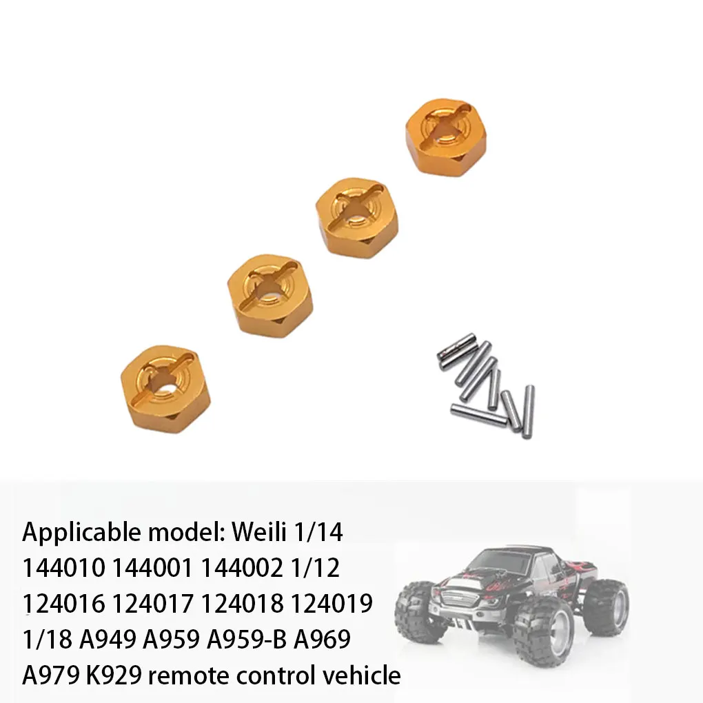 For Wltoys 1/18 A949 A959 A969 A979 K929 RC Car A949-11 7mm Aluminum Hexagon Wheel Hex Seat Mount Hub Pin Set Upgrade Parts