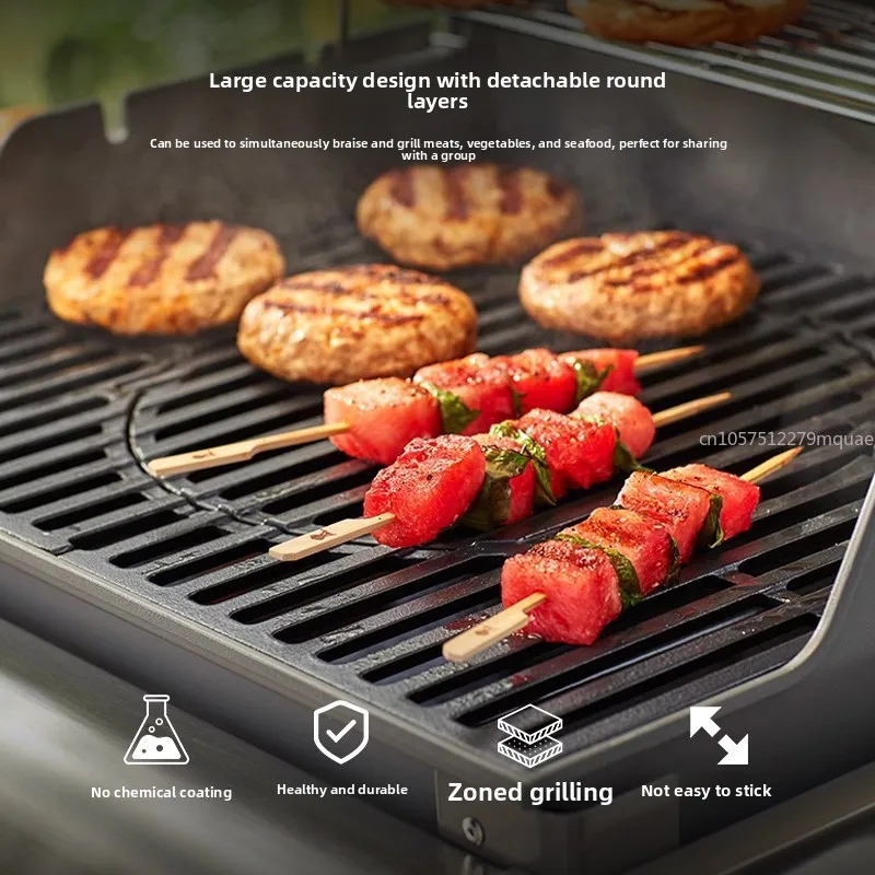 Charcoal Furnace Cast Iron Grill Board Grill Mesh Grill Pan Shelf Accessories for Weber