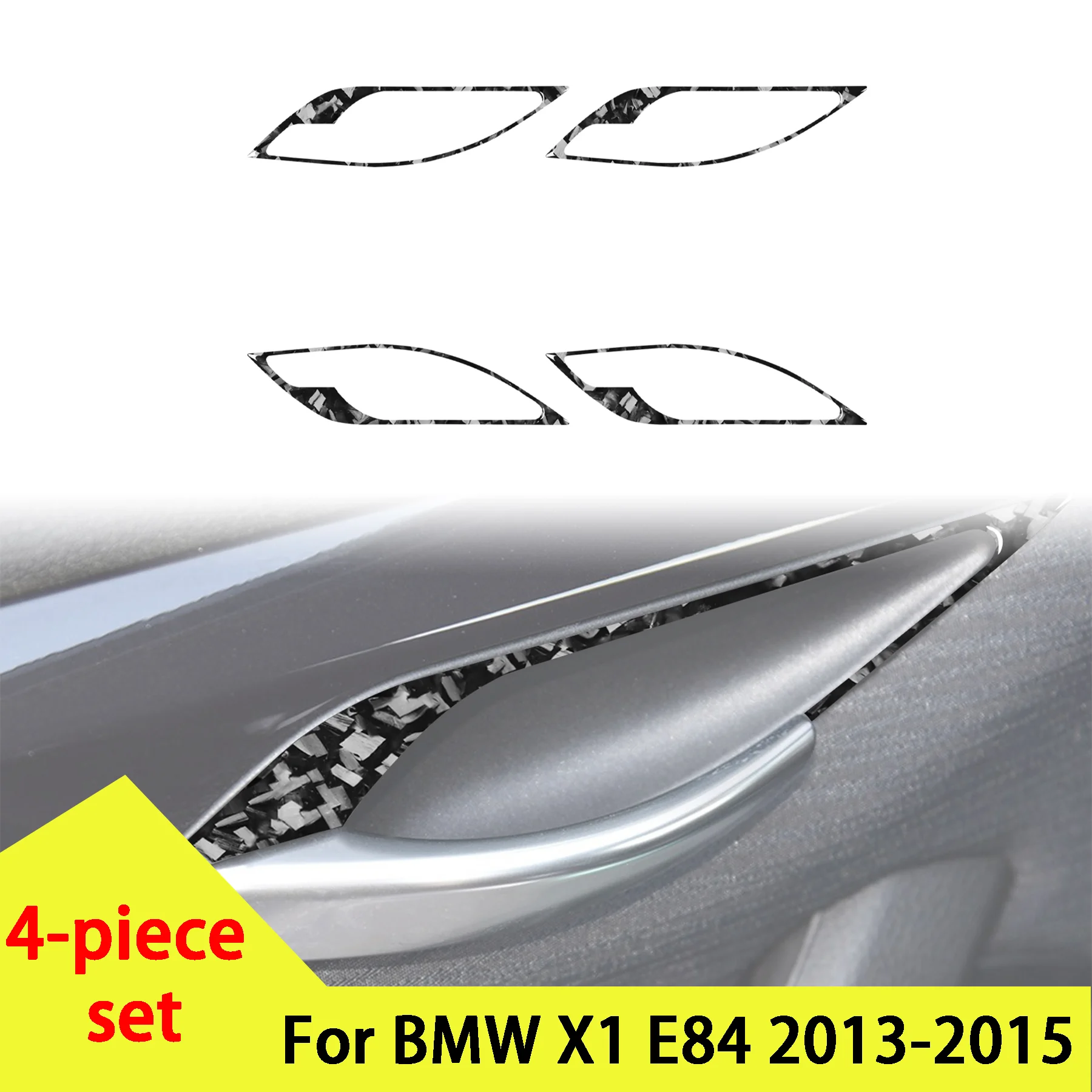 

Forged Carbon Fiber Automotive Door Handles Door Cup Panel Decorative For BMW X1 E84 2013-2015 Interior Accessory Stickers