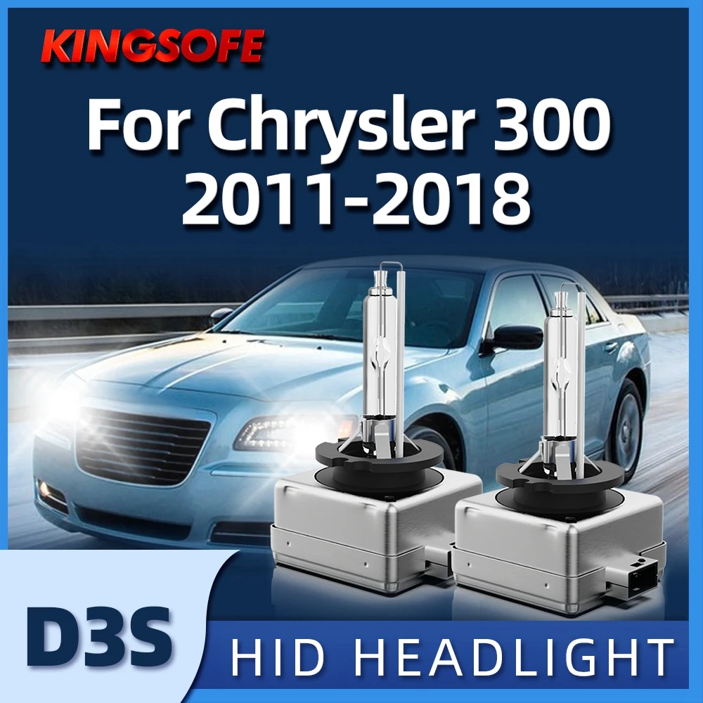 2Pcs Car Light D3S Xenon HID Headlights 35W 6000K High Low Beam Bulb Fit For Chrysler 300 2011 2012 2013 2014 2015 2016 20172018