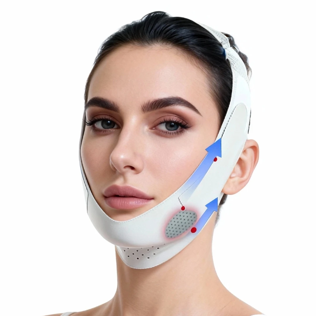 Reusable V- Line Lifting Facial Support Band for Double Chin Reduction Improves Jawline Definition Face Mask for Men & Women