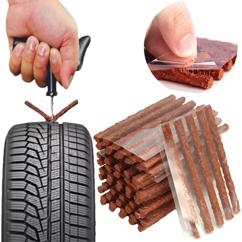 Car Tire Repair Tool Tire Repair Kit Studding Tool Set Auto Bike Tubeless Tire Tyre Puncture Plug Garage Tools with Rubber Strip
