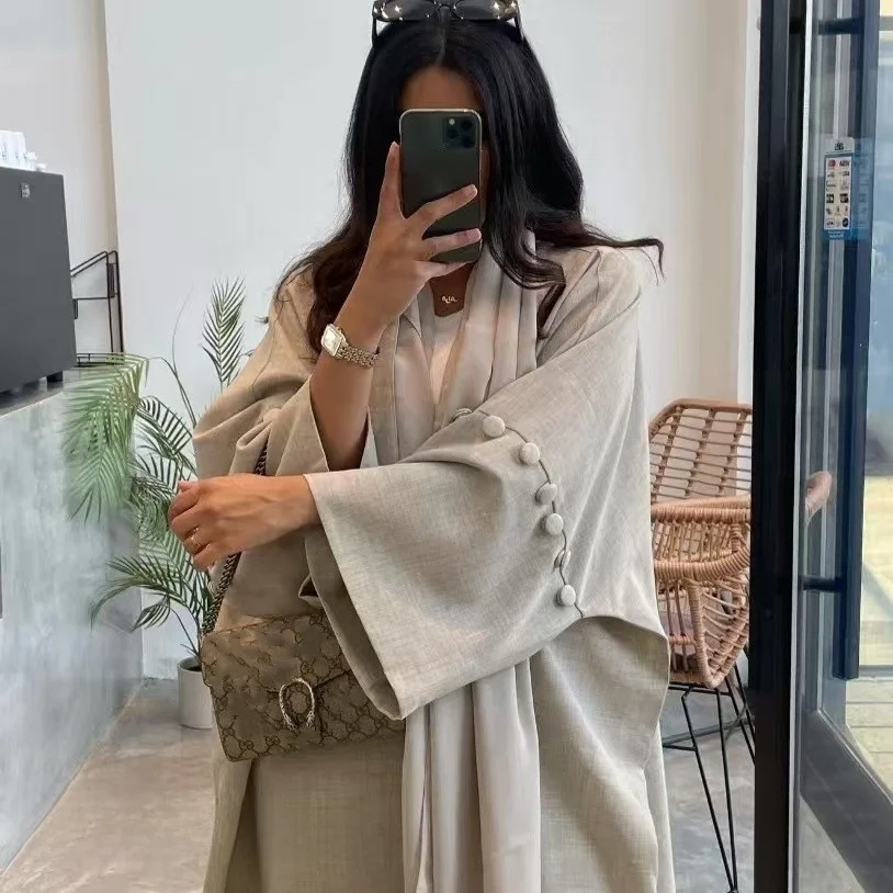 جديد الشرق الأوسط دبي فضفاض عارضة سترة رداء الدكتور الصيف طويل Sve ماكسي الدكتور مريحة للتنفس المرأة الدكتور