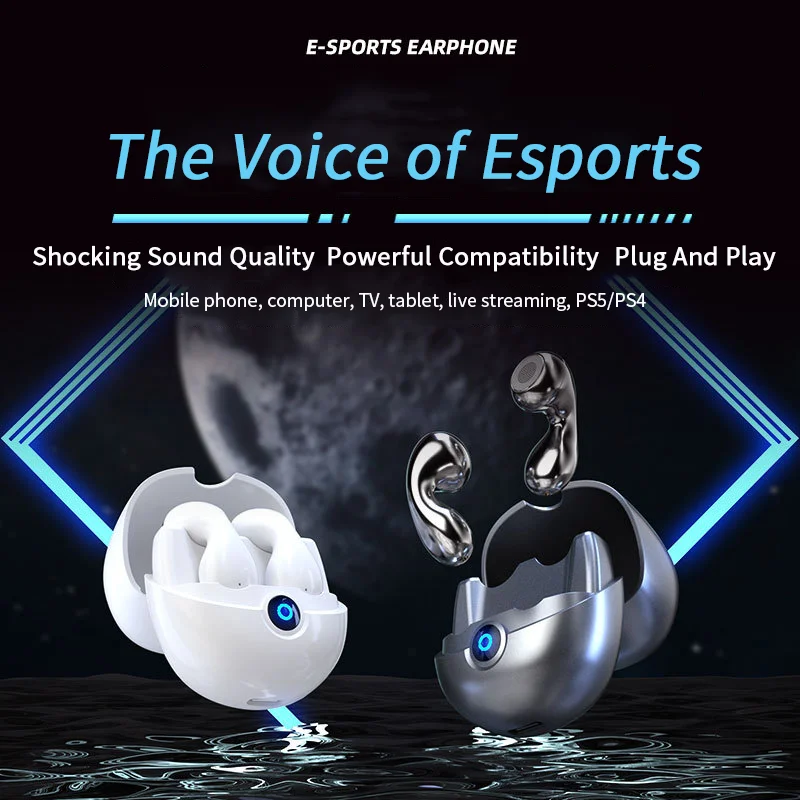 E-sport Earphone Bluetooth Game Mode Cool Breath Light Multi Device Compatibility Long Battery Life Game Earphone Listen Music
