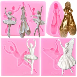 Ballet Dancer Silicone Mold Ballet Shoes Fondant Molds Cake Decorating Tools Chocolate Gumpaste Mould Candy Resin Clay Moulds