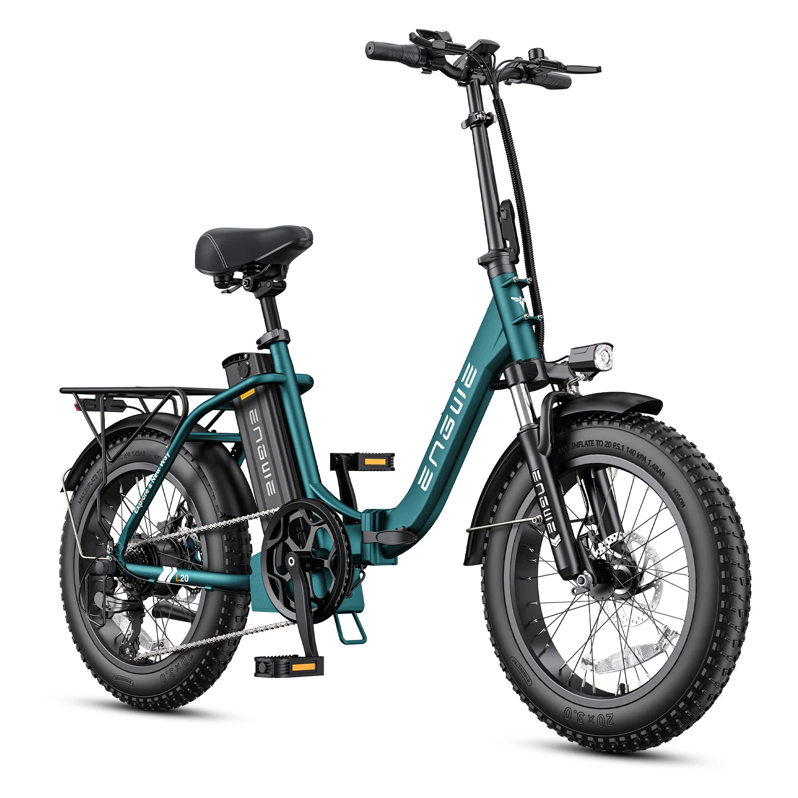 Electric Bicycle ENGWE L20 2.0 750W 52V 13AH Removable Battery Folding Ebike 20Inch Snow Commuter Mountain 80Miles Electric Bike