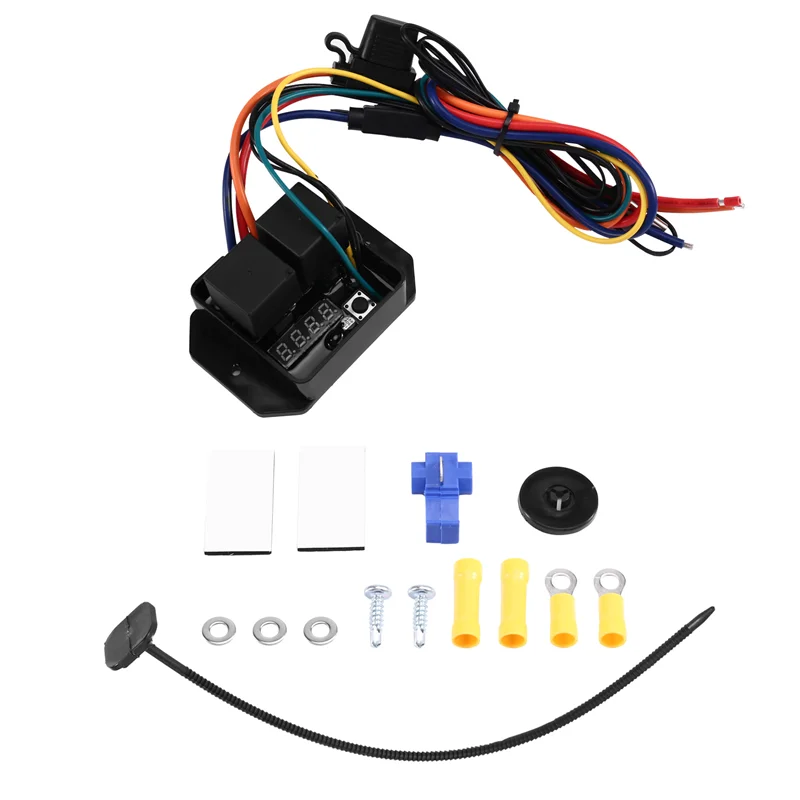 

Digital Thermostatic Fan Kit Adjustable Temperature Range Electric Radiator Controller Switch 0444