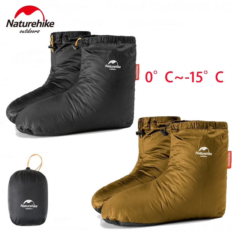 Naturehike 90% Duck Down Shoes Cover Winter Warm Ultralight Nylon Waterproof 0°C~-15°C Outdoor Hiking Camping Down Foot Cover