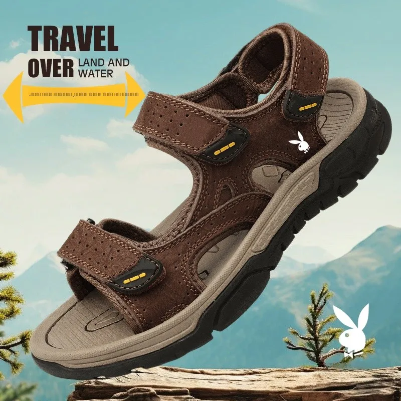 

Men's Sandals Summer New Outdoor Genuine Leather Soft Bot Casual Beach oes Faionable Comfortable Breathable Op...