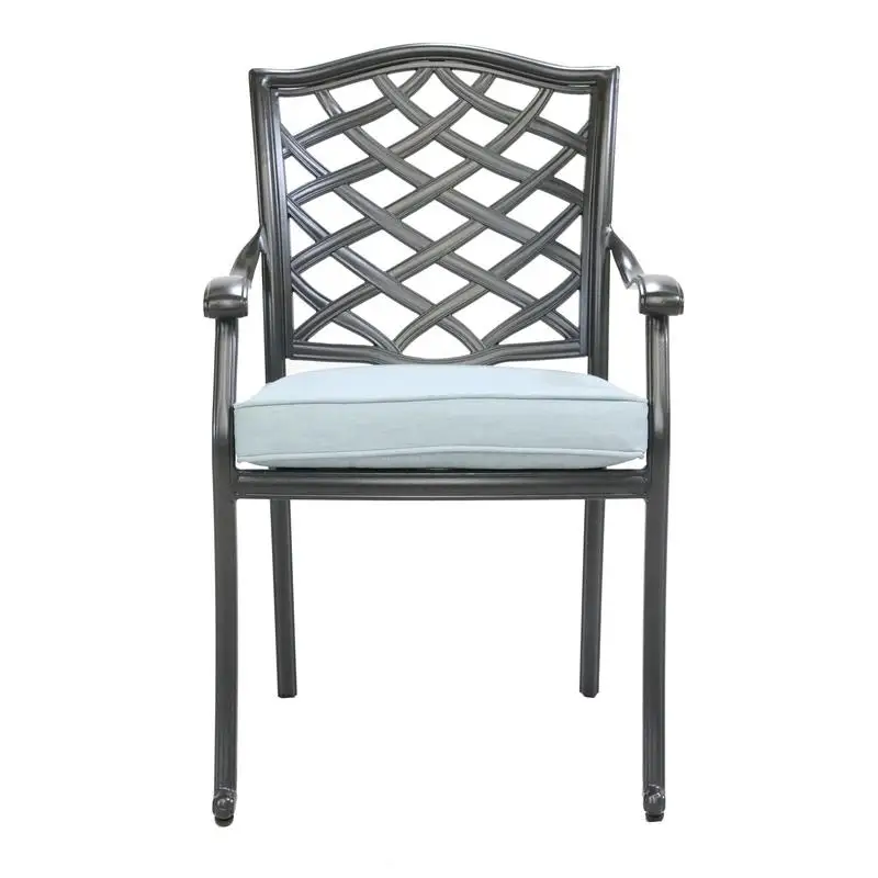 

Set of 2 Light Blue Dining Arm Chairs