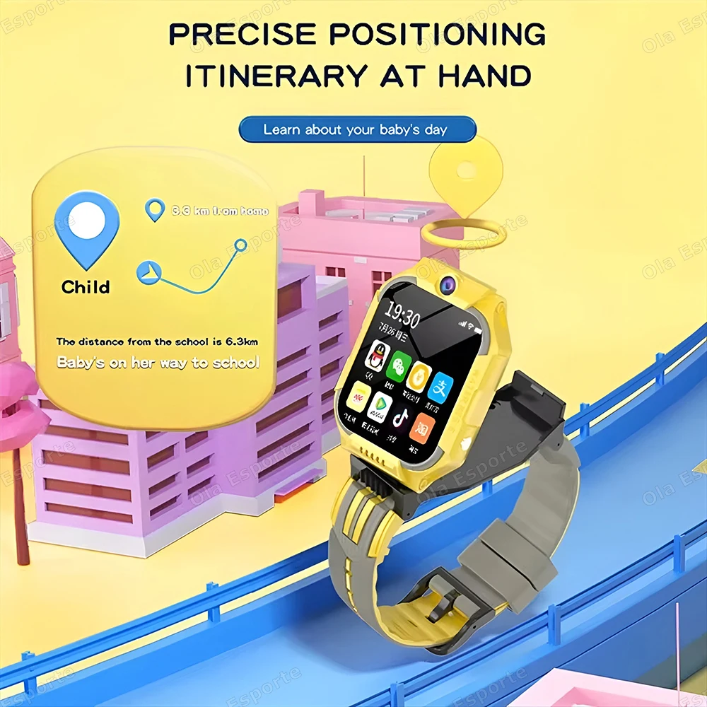 4G الإصدار العالمي للأطفال Smartwatch SOS GPS WiFi تحديد المواقع HD كاميرا مكالمة فيديو ساعة أطفال 600mAh بطارية مصباح ليد جيب