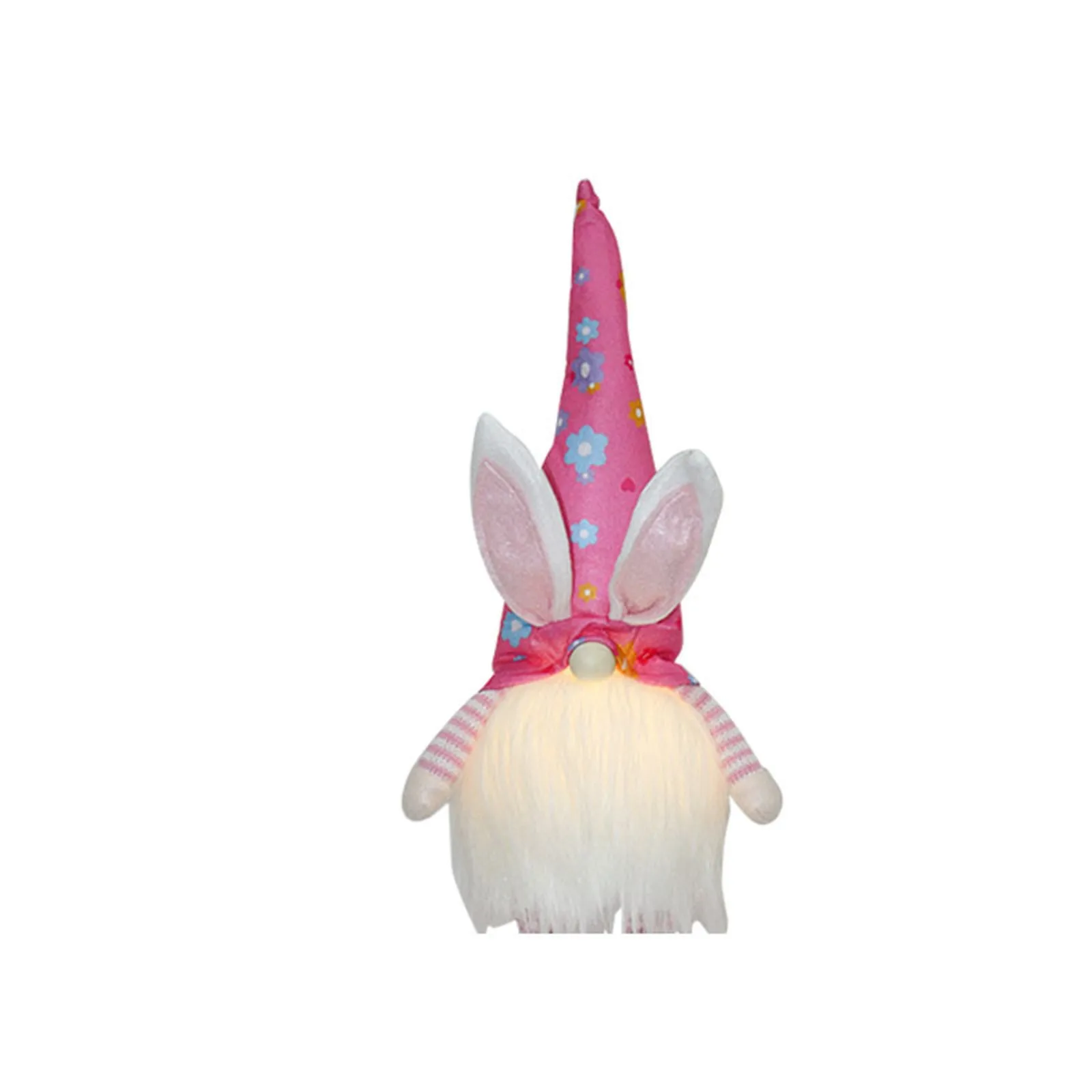 Easter LED Glowing Faceless Gnome Rabbit Doll Spring Easter Decoration for Home Bunny Ornament Kids Gift 2024 Party Supplies