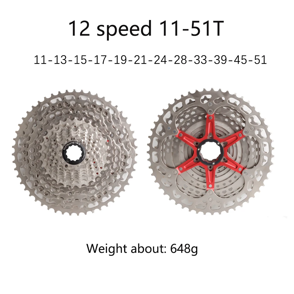 MTB Bicycle Cassette 12 Speed 11-51T HG Flywheel Mountain Bike 12S Sprocket For DEORE M6100 M7100 M8100 XTR M9100 SX NX GX XX1