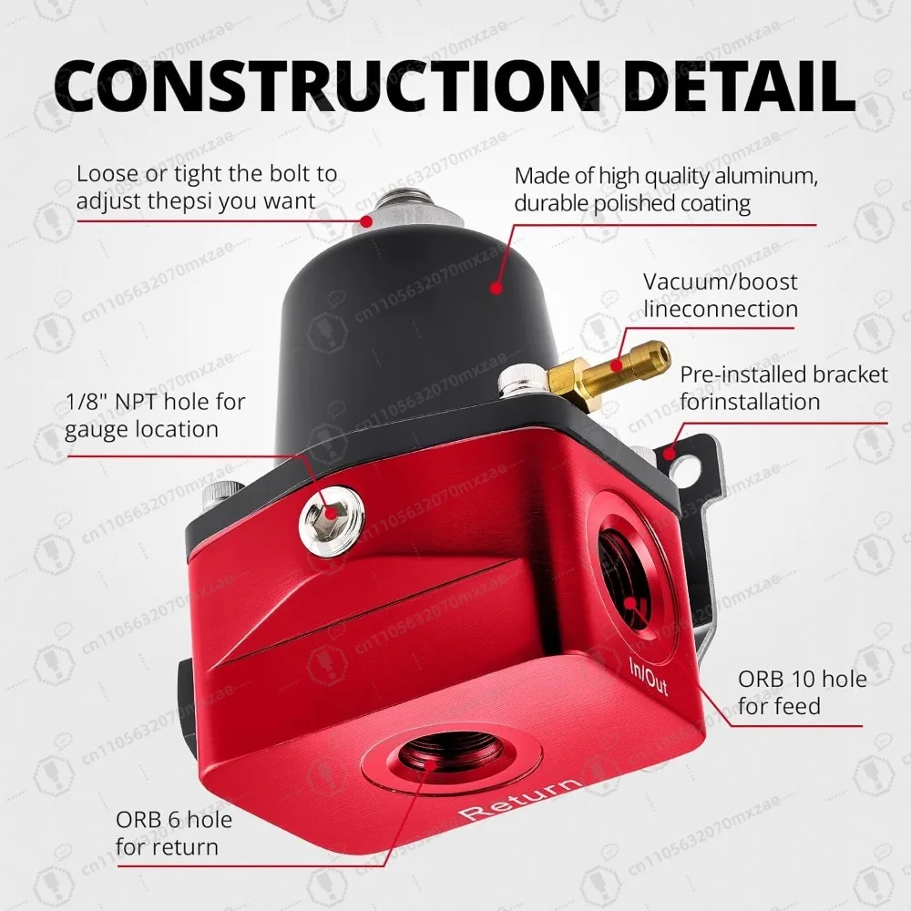 Fuel Pressure Regulator 6AN EFI Bypass Return Adjustable (30-70PSI)