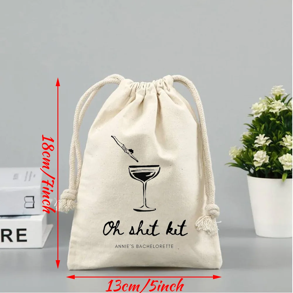Personalized 4/6/12 Pcs Bachelorette Party Favor Bags Vintage Inspired Hangover Kit Wedding Preparations Bridal Shower Accessory