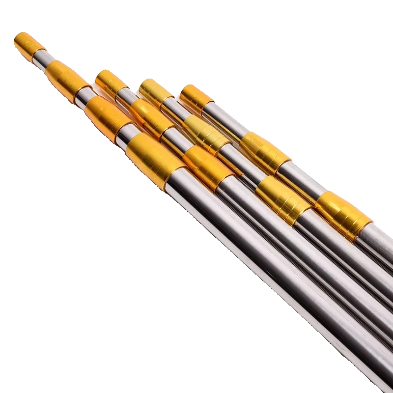 

Multi-Functional Thiened Stainl Steel Retractable Fiing Net Pole Super Hard Fruit Piing Rod .50 Meters Cam Tra...