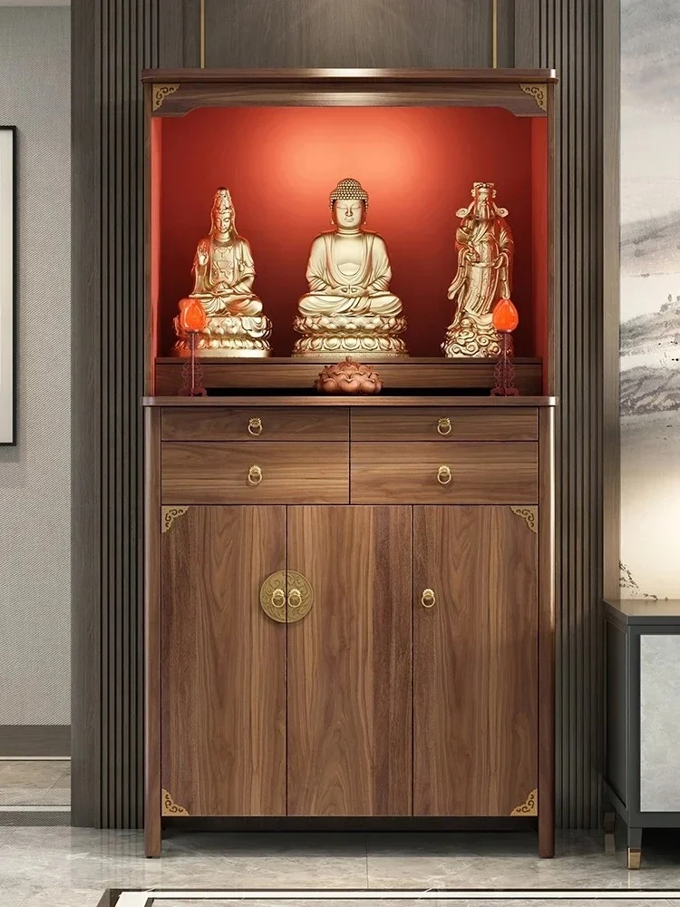 

Solid Wood Buddha Shrine Clothes Closet Altar Shrine God of Wealth Worship Table Altar Cabinet