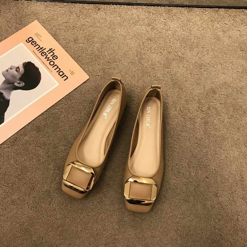 2025 ربيع/خريف جديد عصري ومتعدد الاستخدامات رئيس مربع الفم الضحلة حذاء مسطح غير رسمي حجم كبير 44 #3