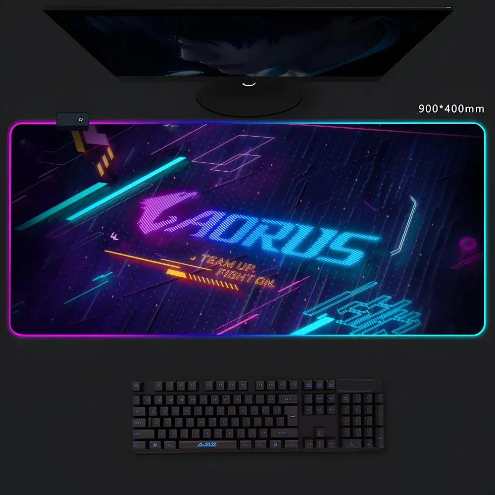 لوحة ماوس للألعاب بنمط P-Aorus ، حصيرة لوحة المفاتيح ، حصيرة مكتب كمبيوتر كبيرة جدًا ، سطح ناعم لاقط الصوت ، RGB ، 70x30cm