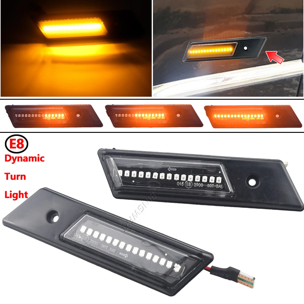 Flashing Sequential Dynamic Turn Signal Side Marker Lamp For BMW E32 E34 E36 Led Light 1990-1996 M3 M5 3 5 7 Series