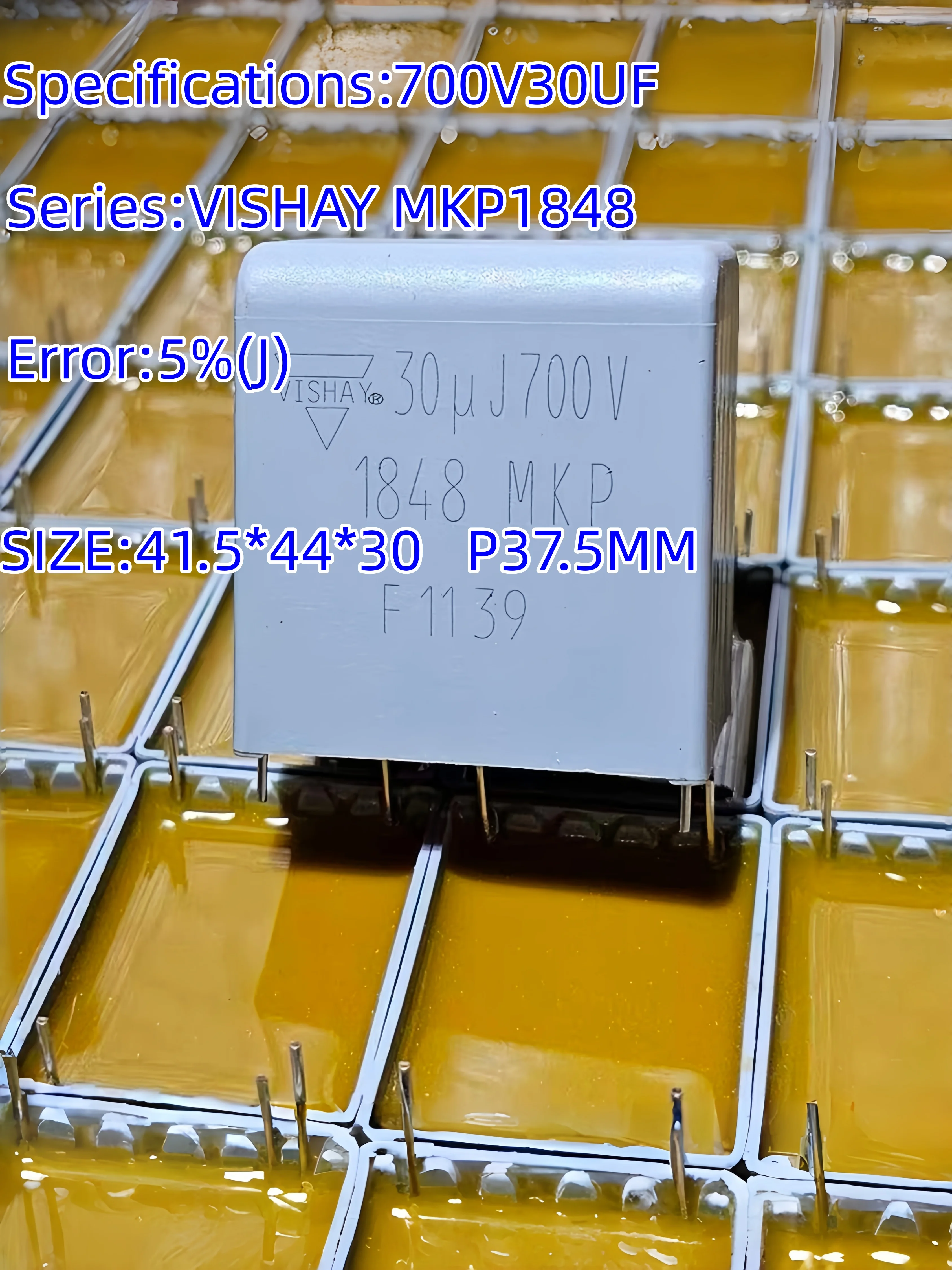 Vishay MKP1848 700V 10UF / 30UF / 900V 100UF / 1100V 3.3UF Metallized Polypropylene Film Capacitor High Pulse Current Snubber