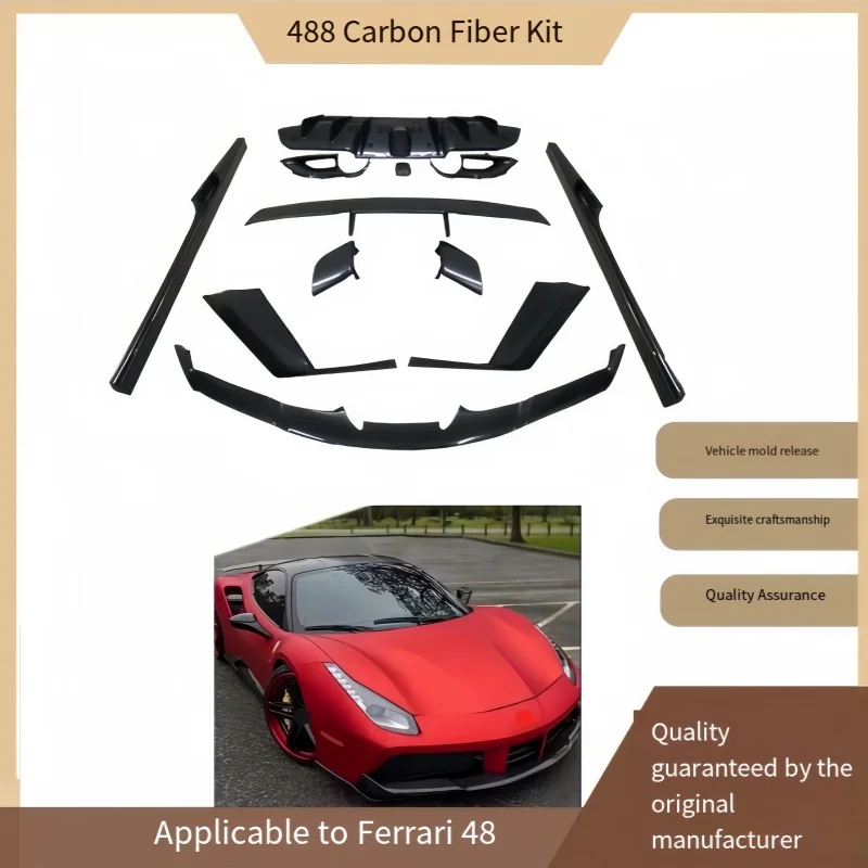 Suitable for the Ferrari 488 Upgrade Modification with Novitec Carbon Fiber Complete Small Body Kit