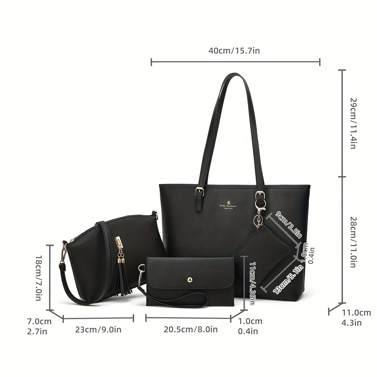 New Large Capacity Cross Pattern Mother and Child Bag Solid Color Four piece Set Tote Bag Retro One Shoulder Crossbody Handbag