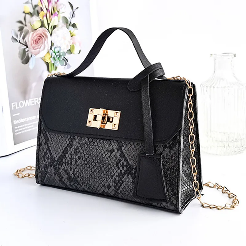 2022 New Messenger Bag for Women Trend Luxury Handbags Camera Female Cosmetic Bag Chain Snake Print Crossbody Shoulder Bags