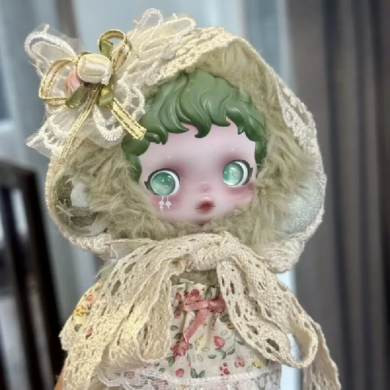 

Doll Clothes 15Cm Plush Knitted Lace Cloak Floral Dress Set Winter Series Tweed Style Outfit For Collectible Vinyl Doll Display