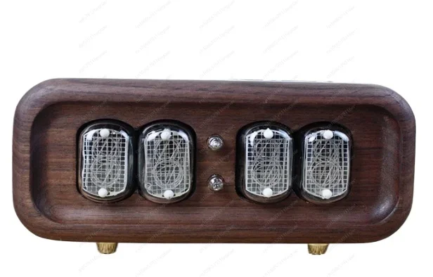 4-bit IN12 retro collection DIY clock Black walnut solid wood glow digital tube clock
