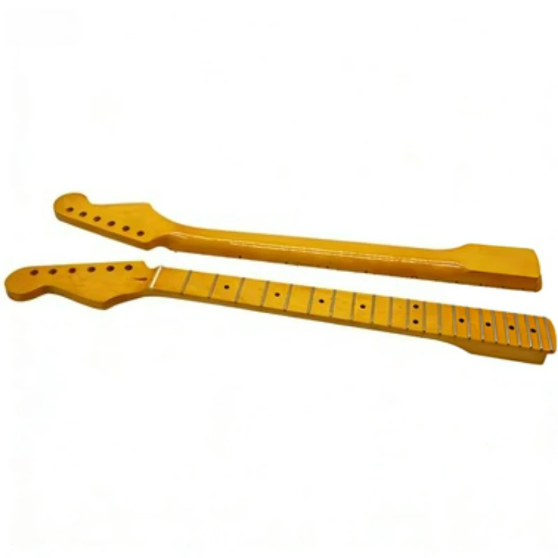 A 21 Frets Inlay Dots Electric Guitar Neck Accessories Yellow Musical Instrument Parts