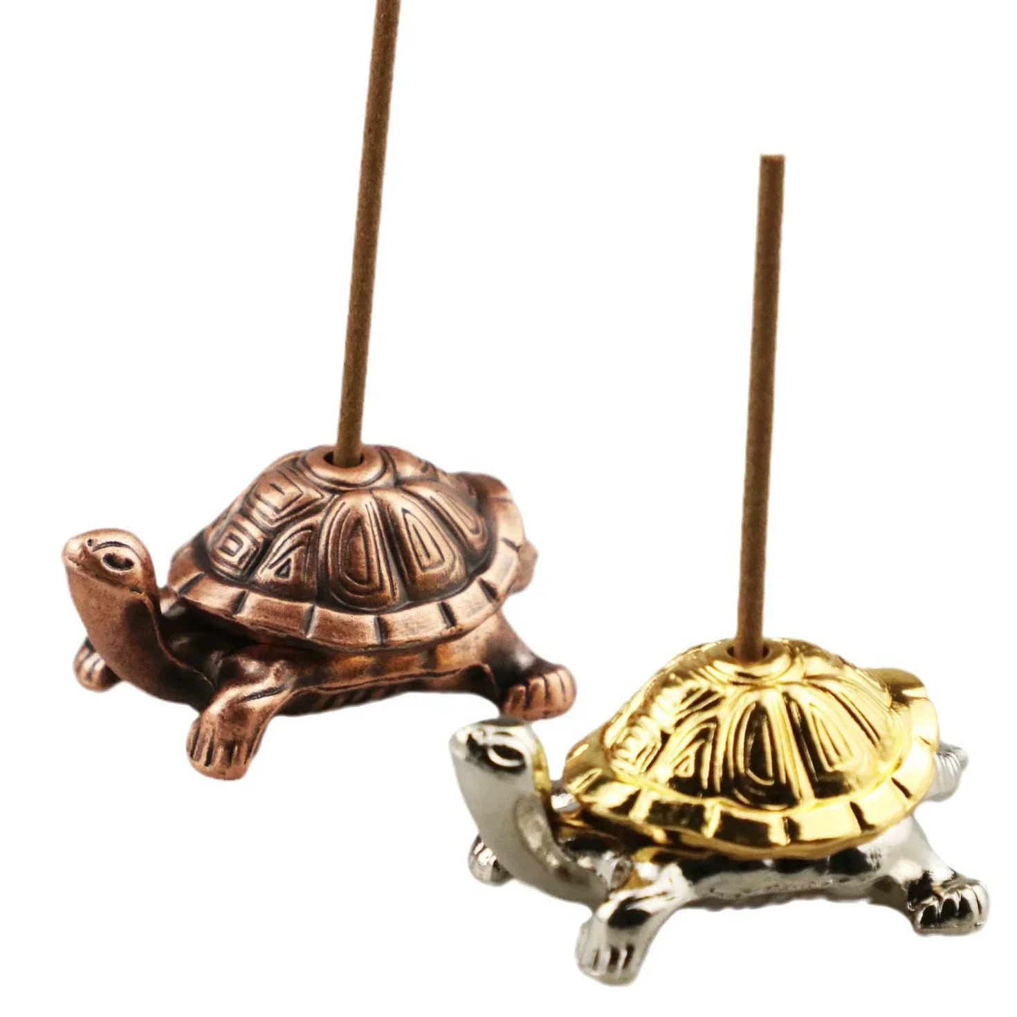 1Pc Mini Metal Turtle Shape Incense Stick Meditation Buddha Sandalwood Stick Holder Funny Animal Incense Holders Home Decoration