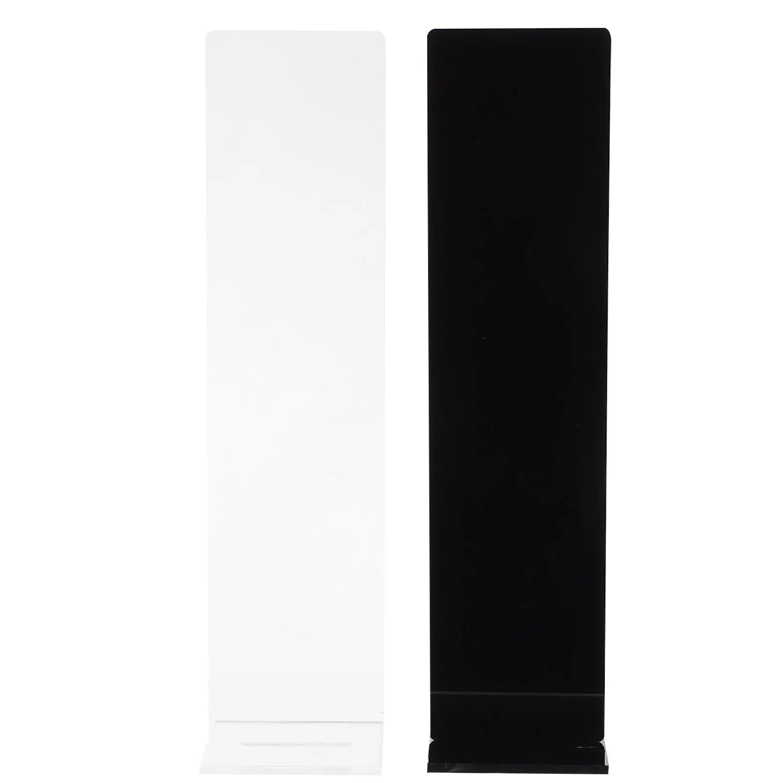 Acrylic Memo Holders 2 Piece Clear Black Desktop Note Stands for Task Lists Meeting Cards Menu Display