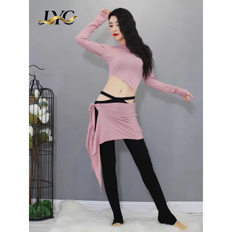 ชุดเต้นระบำหน้าท้องสำหรับผู้หญิง ฤดูใบไม้ผลิ/ฤดูร้อน ปี 2026 แขนยาว พร้อมกางเกงสำหรับการแสดงเป็นกลุ่ม