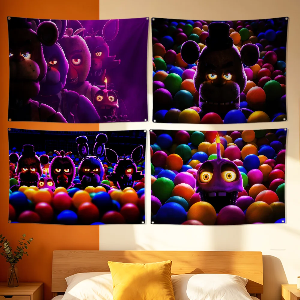 F-Five Nights At Freddys Flag Polyester Printing Banner For Bedroom Living Bar Garden Garage Wall Art Out Door Decoration Gifts