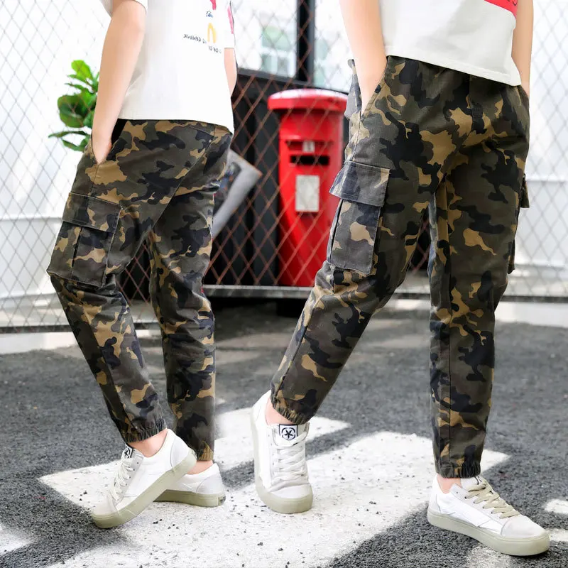 2022 Spring Autumn Boys Pants Camouflage Boys Jeans Teen Children Big Size Trousers Children Clothing